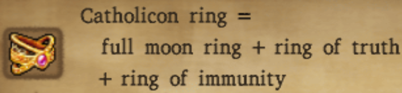 Catholicon Ring Alchemy Recipe